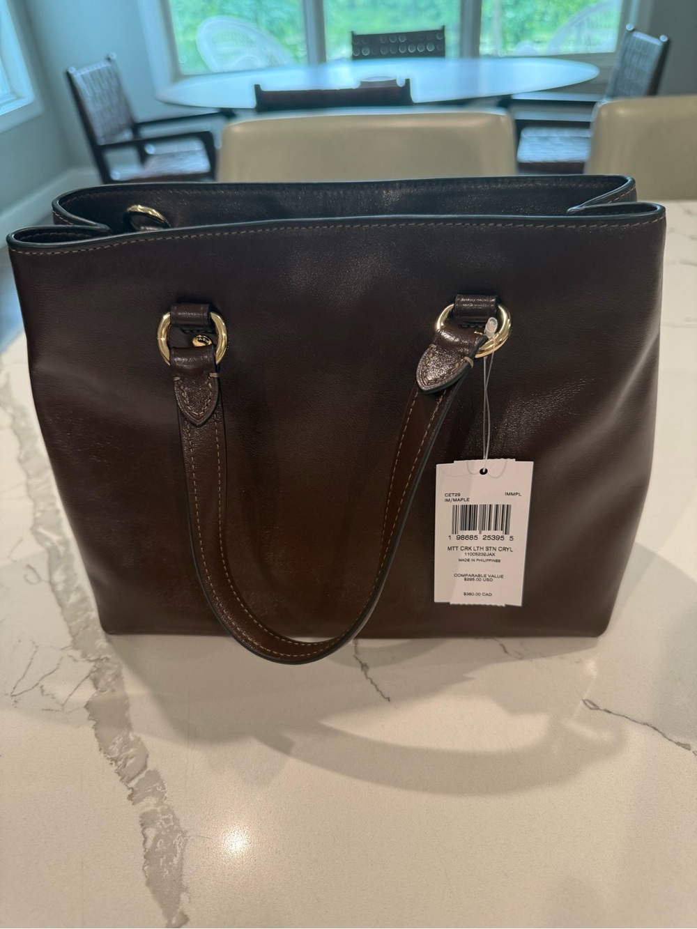 COACH - Mountain Crossgrain Leather Station Carryall in Maple/Gold - Picture 8 of 16